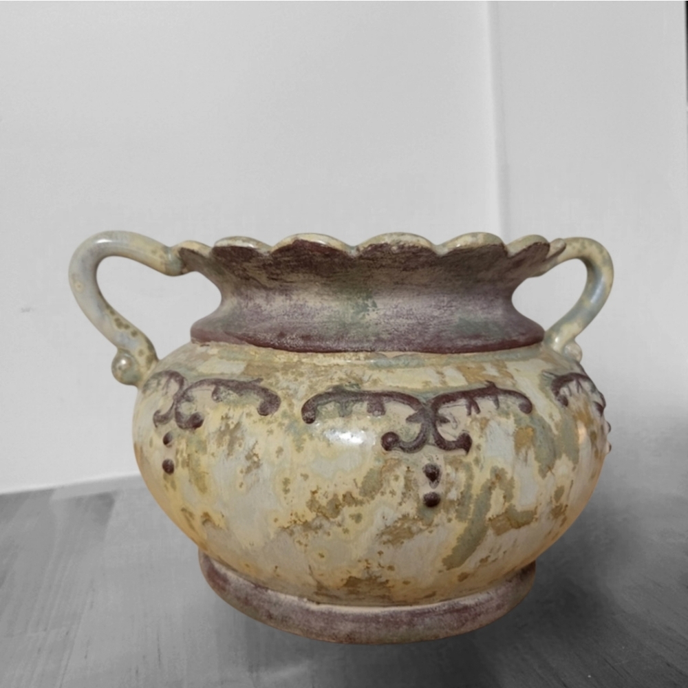 Vintage, Handcrafted Pottery Vase, Possibly Made In Italy. 